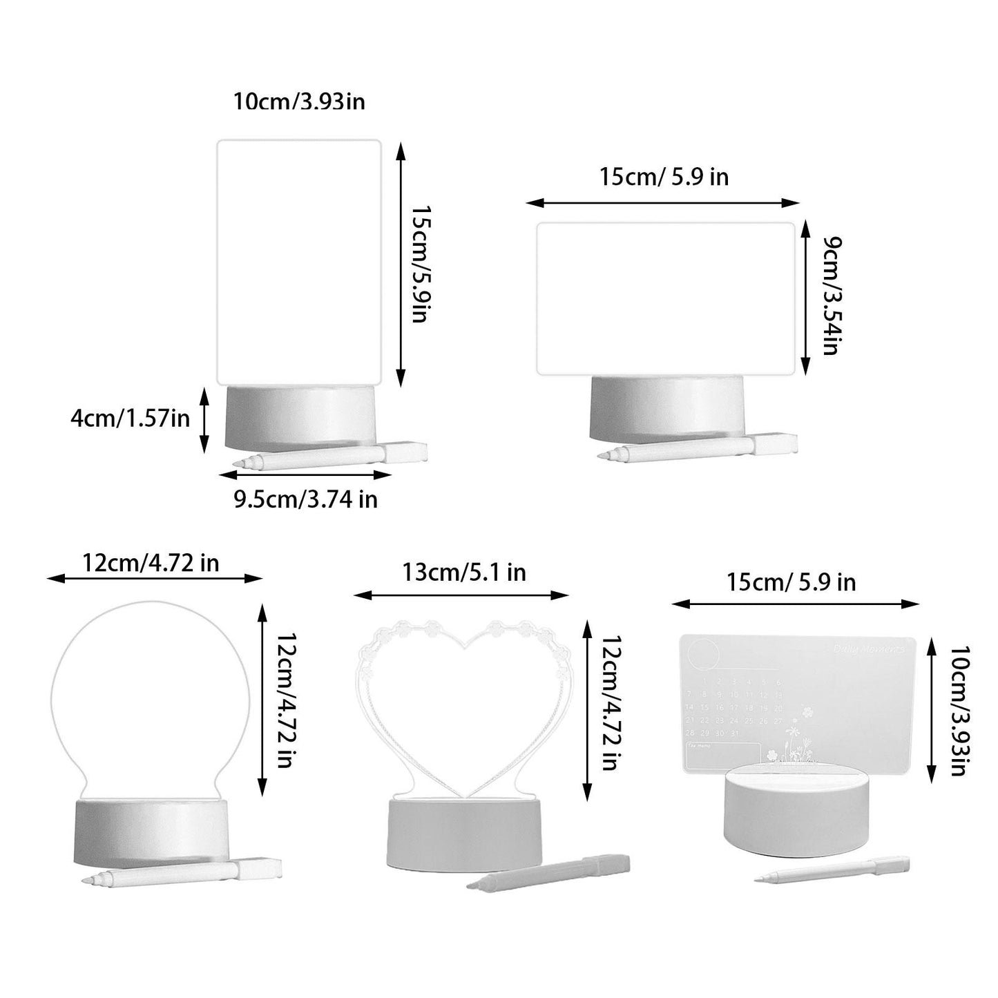 LED NIGHTLIGHT, REWRITABLE MESSAGE BOARD WITH ERASABLE PEN